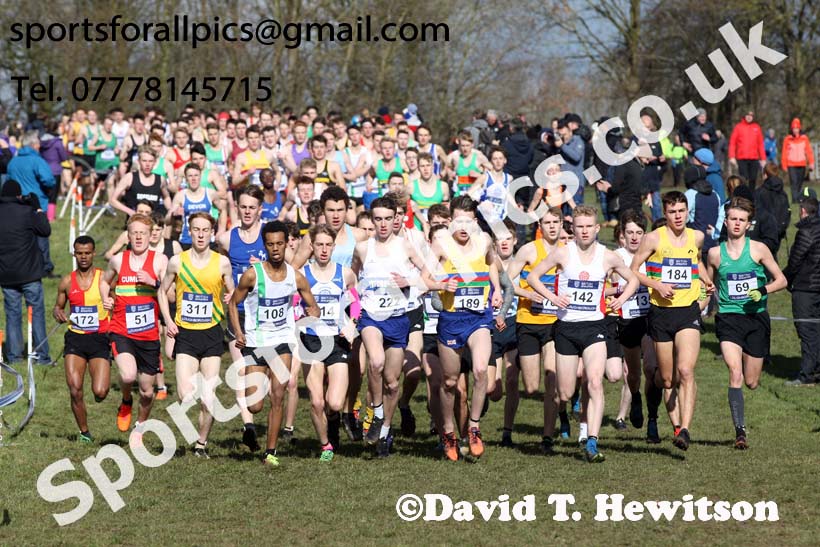 Mens under-20s 2019 British Athletics Inter Counties Cross Country, Prestwood Hall, Loughborough. Photo:  David T. Hewitson/Sports for All Pics